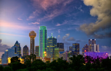 Dallas,City,Skyline,At,Twilight,,Texas,,Usa